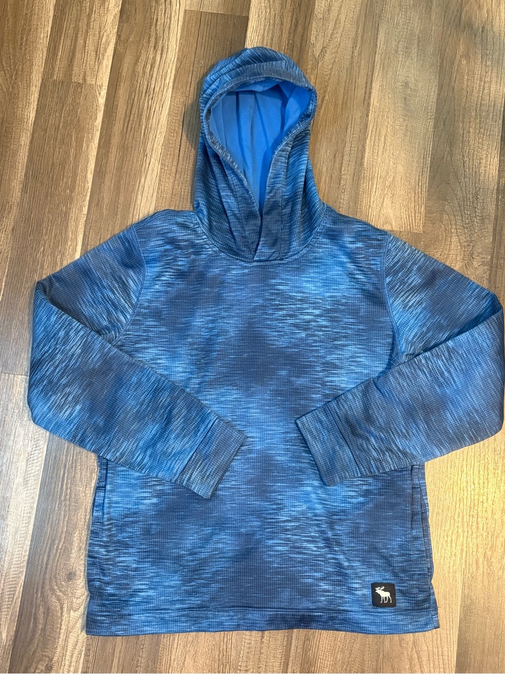 Abercrombie Kids Blue Space Dye Performance Fleece Hoodie Pullover Boy's Size XL